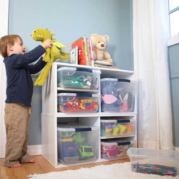 Rubbermaid 16 Pack Stackable Plastic Storage Bins with Snap Tight
