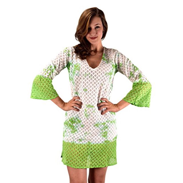 Peach Couture Tuniques en Dentelle au Crochet pour Femmes 100 % Coton, Couvre-Maillots d'Été, Tenue de Plage