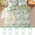 thumbnail image 3 of Gogreen Twin Duvet Cover Floral, Soft & Breathable Microfiber 3 Pieces Twin Bedding Sets, Pattern Twin Comfy Duvet Cover, with Zipper Closure (Green Leaf, Twin), 3 of 8