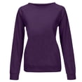 thumbnail image 4 of SNKSDGM Chandails à Col Rond pour Femmes Chandails Courts pour Femmes Chandails Quotidiens pour Femmes Maison Extérieur Entraînement Manches Longues T-Shirt Col Rond Haut Chandail Imprimé Blouse de Rue Mode Urbaine TTG, 4 of 5