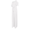 thumbnail image 4 of Penkiiy Combinaisons pour Femmes Mode Pantalons Larges Unis Manches Courtes Col en V Combinaisons Blanches P Combinaisons, 4 of 5