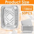thumbnail image 3 of CNKOO  50Pcs Aluminum Foil Pans with Lids 100ml Aluminum Foil Baking Tray Non-Stick Aluminum Tins Rectangle Aluminum Foil Liners Aluminum Foil Containers for Air Fryer Oven Baking Cooking, 3 of 7