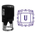 thumbnail image 1 of Printtoo R-40 U Alphabet Monogramme Initiale Carré Tourbillon Frontière Auto Encrage Tampon en Caoutchouc Bureau Stationnaire, 1 of 3