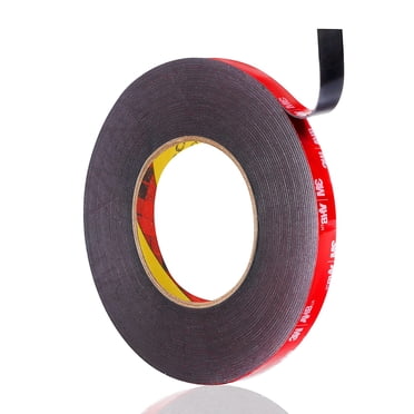Ruban Double Face de 3 m, Ruban en Mousse Imperméable, Longueur de 3 m, Largeur de 0,4 Po pour Voiture, Déco Maison, Déco Bureau