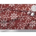 thumbnail image 2 of Soimoi Red Rayon Fabric Snow Flakes Floral Printed Fabric 1 Yard 56 Inch Wide, 2 of 5