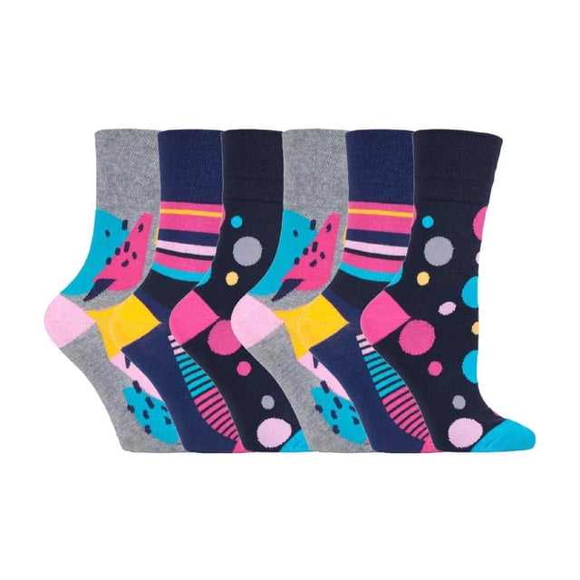 Gentle Grip - 6 Pairs Ladies Gentle Grip Non Elastic Crew Socks