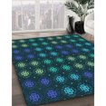 thumbnail image 3 of Ahgly Tapis Rond Lavable en Machine Intérieur Transitionnel Vert Cyan Foncé, 8 Pieds Rond, 3 of 7