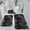 Black, variant on Velvet Fleece Bath Mat 3 Piece Set Soft Water Absorbent Non Slip Thick Washable Bathroom Rugs Dark