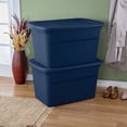 thumbnail image 3 of Sterilite Classic Bac de Rangement Empilable avec Couvercle de 30 Gal, Bleu, Lot de 12, 3 of 5