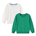 thumbnail image 1 of Penkiiy Chandail Molletonné à Enfiler 2 Pcs pour Tout-Petit Bébé, T-Shirts Actifs à Manches Longues à Col Ras du Cou pour Garçon Fille Nourrisson 9 Ans Vert, 1 of 8