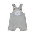 thumbnail image 1 of Xingqing Summer Newborn Baby Girls Boys Rompers 6 Colors Rainbow Printed Strap Sleeveless Button Jumpsuits, 1 of 7