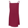 thumbnail image 4 of Leutsin Ladies V-neck Mid-Waist Loose Button Solid Color Sleeveless Suspender Dress, 4 of 5