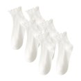 thumbnail image 1 of ylioge Ruffle Crew Socks for Women 3 Pack Cute Solid Comfort-Cotton Basic Boot Sock Sales, 1 of 3