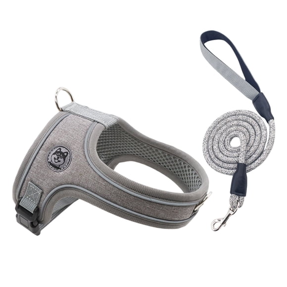 Breathable No Pull Harness With Reflective Leash Soft Cationic For Small Easy On Off Adjustable Fit All Season