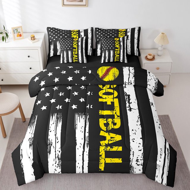 YST Boys Sports 7-Piece Comforter Set, Sports Theme, Twin