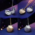 thumbnail image 5 of Riforla Seashell Locket Pendant Gold Locket Gold Brass Sea Shell Necklace Womens Jewelry Gold, 5 of 5