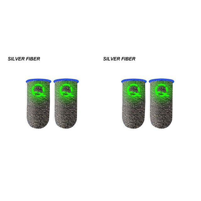 Ruiboury 2pcs Gaming Finger Sleeve Breathable Luminous Fingertips For PUBG Mobile No.04 2Set