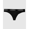 thumbnail image 4 of Thong Panty With Logo in Tuxedo Black, 4 of 5