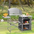 thumbnail image 2 of Costway Table de Camping Pliable BBQ Extérieur Support de Grillade Portable avec Sac Pare-Vent, 2 of 9