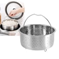 thumbnail image 1 of Stainless Steel Steam Basket, Sugar Removal Rice Cooker Insert, Steaming Rack With Handle, For Food Egg Vegetables Fruits, Versatile Usage, Effective Sugar Removal, 1 of 8