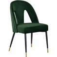 thumbnail image 2 of Meridian Furniture Akoya Velvet Dining Chair, Green (Set of 2), 2 of 6