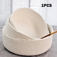 thumbnail image 2 of Panier de Rangement Style Tissé Elliptique en Corde de Coton pour Maison Bureau Petits Objets Lavable en Machine, 2 of 2