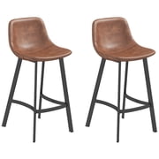 HOMCOM 27" Counter Height Bar Stools Set of 2, Industrial Kitchen Stools