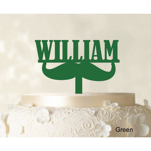 Custom Name Cake Topper Personalized Green Cake Topper Color Option Available 5-7 Inches Wide