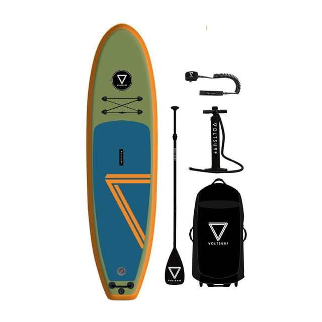 VoltSurf Planche à Roulettes Gonflable de 10 Pieds Class Act, Kit, Rails Orange