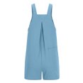 thumbnail image 4 of hoksml Women Overalls Solid Color Pocket Button Sleeveless Jumpsuit Pleated Bodysuit Playsuit Summer Rompers 2025 on Clearance, 4 of 6