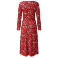 thumbnail image 4 of Robe de Plage Florale pour Femmes Manches Longues Décontractée Vintage Boho, 4 of 7
