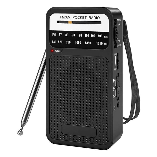 Radio de Poche AM FM, Radio à Transistor avec Haut-Parleur, Prise pour Écouteurs, Radio Portable pour Usage Intérieur, Extérieur