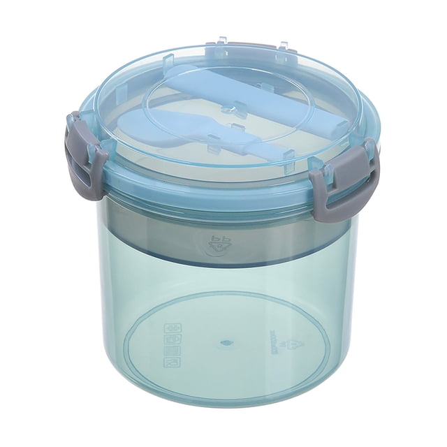 Cereal Yogurt Cups with Lids and Spoon, Overnight Oats Container, Reusable Plastic Milk Jar Breakfast Crunch Granola Oatmeal Smoothie Snack Prep Bowl To Take Along