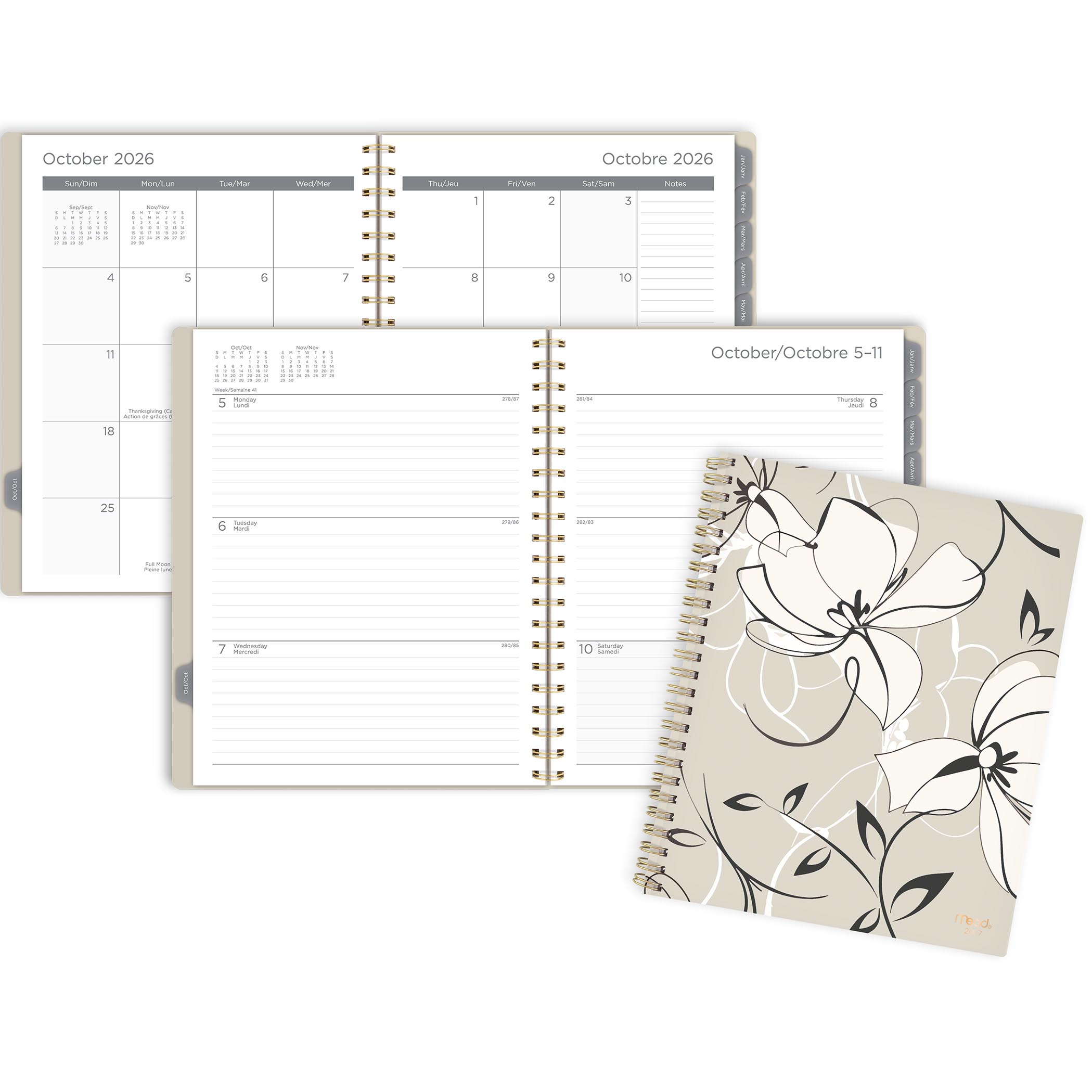 2027 Agenda hebdomadaire et mensuel Mead® Greyson, grand format