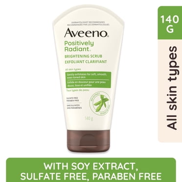 Aveeno Positively Radiant Brightening Scrub, Soy Extract, Exfoliating Wash