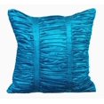thumbnail image 1 of Cushion Covers, Blue 22x22 inch (55x55 cm) Square Gathered Fabric Pattern Decorative Pillow Covers, Solid Color Throw Pillow Covers, Modern Decorative Pillow Covers - Blue Beauty, 1 of 2