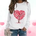 thumbnail image 1 of Qertyioot T-Shirt Graphique pour Femmes de la Saint-Valentin à Manches Longues, Haut à Col Rond Imprimé, Chandail Décontracté, 1 of 5