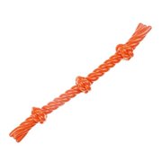MPP Triple Knotted Dog Toys 3 Tie Tough Hard Rubber Tug 17" Choose Orange or Blue (Orange)