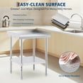 thumbnail image 2 of EDTara Stainless Steel Work Table with Wheels, Heavy-Duty Prep Table with Removable Backsplash for Versatile Commercial Use, 2 of 7