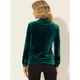 thumbnail image 4 of INSPIRE CHIC Chemise en Velours pour Femme à Col Pointu avec Poche Vert Foncé L, 4 of 5