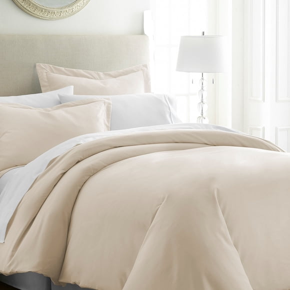 ienjoy Home Hotel Collection Soft Brushed Microfiber Duvet Cover Set, Queen, Ivory
