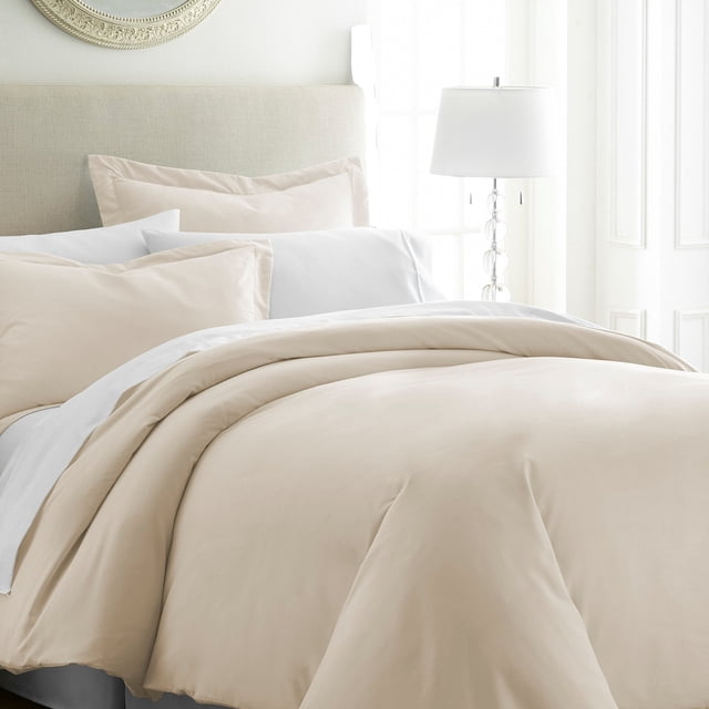 ienjoy Home Hotel Collection Soft Brushed Microfiber Duvet Cover Set, Queen, Ivory