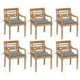 thumbnail image 1 of vidaXL Batavia Chairs with Cushions 6 pcs Solid Teak Wood, 1 of 5