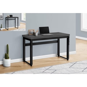 Monarch Specialties Bureau d'ordinateur, Bureau à la maison, Stand, réglable, 48"l, Travail, Ordinateur portable, Métal, stratifié, Gris, Noir, Contemporain, Moderne