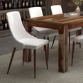 thumbnail image 4 of Set of 2 Mid-Century Fabric & Metal Side Chair in White, 4 of 7