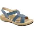 thumbnail image 1 of kozi Sandale Compensée Décontractée Confortable pour Femme, Mocassin à Enfiler OY3132 avec Bande Élastique et Bout Rond Ouvert, Bleu Marine, Taille 6, 1 of 1