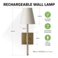 thumbnail image 3 of Bell + Howell by Design Applique Murale Rechargeable en Laiton, Lot de 2, Abat-Jour en Tissu, Applique Murale avec Modes de Lumière DEL à Intensité Réglable, 3 of 8