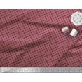 thumbnail image 2 of Soimoi Tissu Satin Modal Rouge Tissu Géométrique Carré Imprimés au Mètre 42 Pouces de Large, 2 of 3