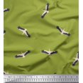 thumbnail image 1 of Soimoi Green Poly Georgette Fabric Flying Stork Bird Print Fabric by Yard 52 Inch Wide, 1 of 1