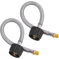 thumbnail image 1 of 12 Inch RV Propane Hose, RV Propane Regulator 2 Tank Hoses, Stainless Braided Propane Hose for RV Two-Stage Propane Regulator, Camper Tank Hose, 1/4 Inch Male NPT x QCC1 Fittings, 1 of 6